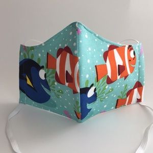 Kids Aqua Finding Nemo Handmade Fabric Face Mask